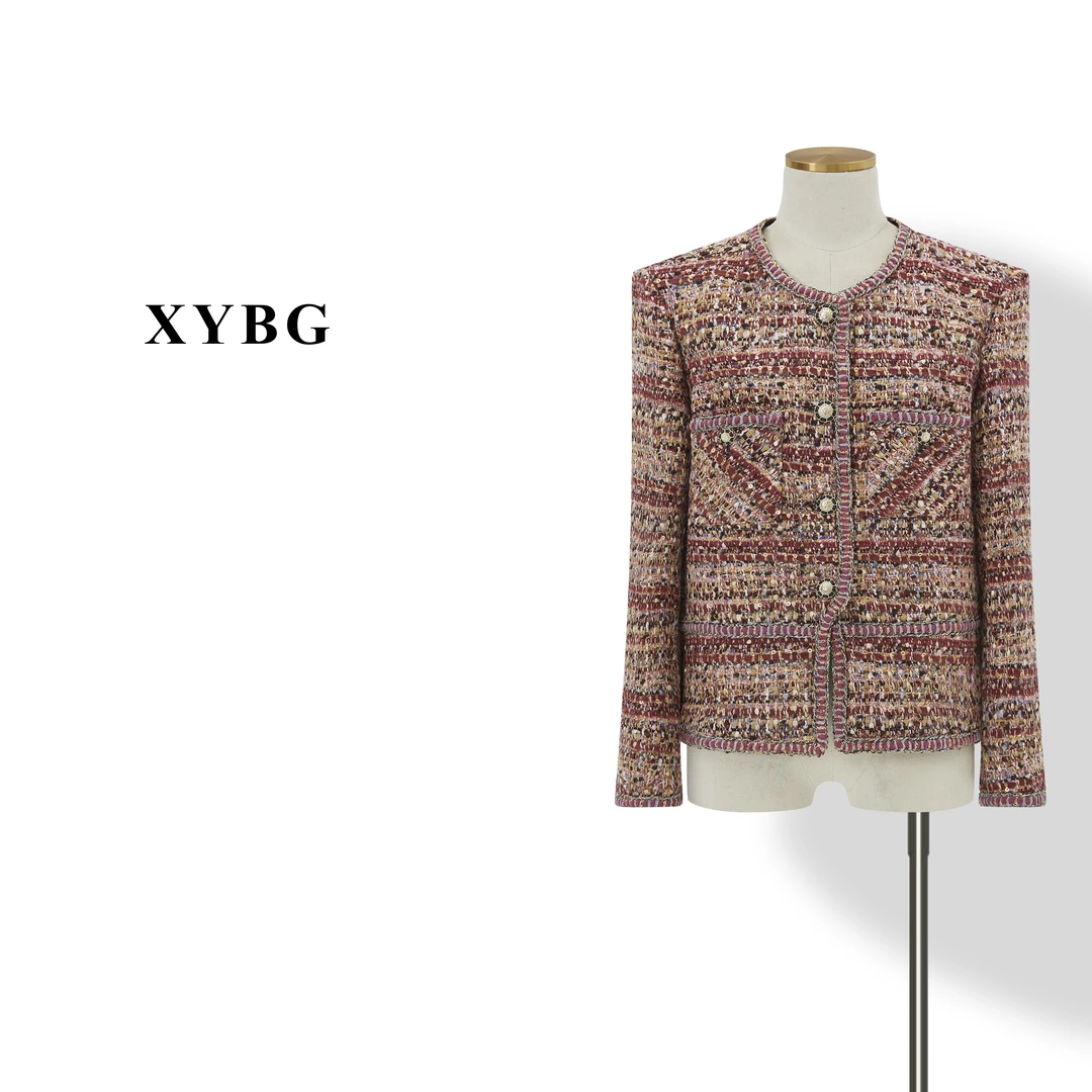 【浔伊斌哥】8811法式复古气质秋季名媛气质高奢小香风外套粗花呢