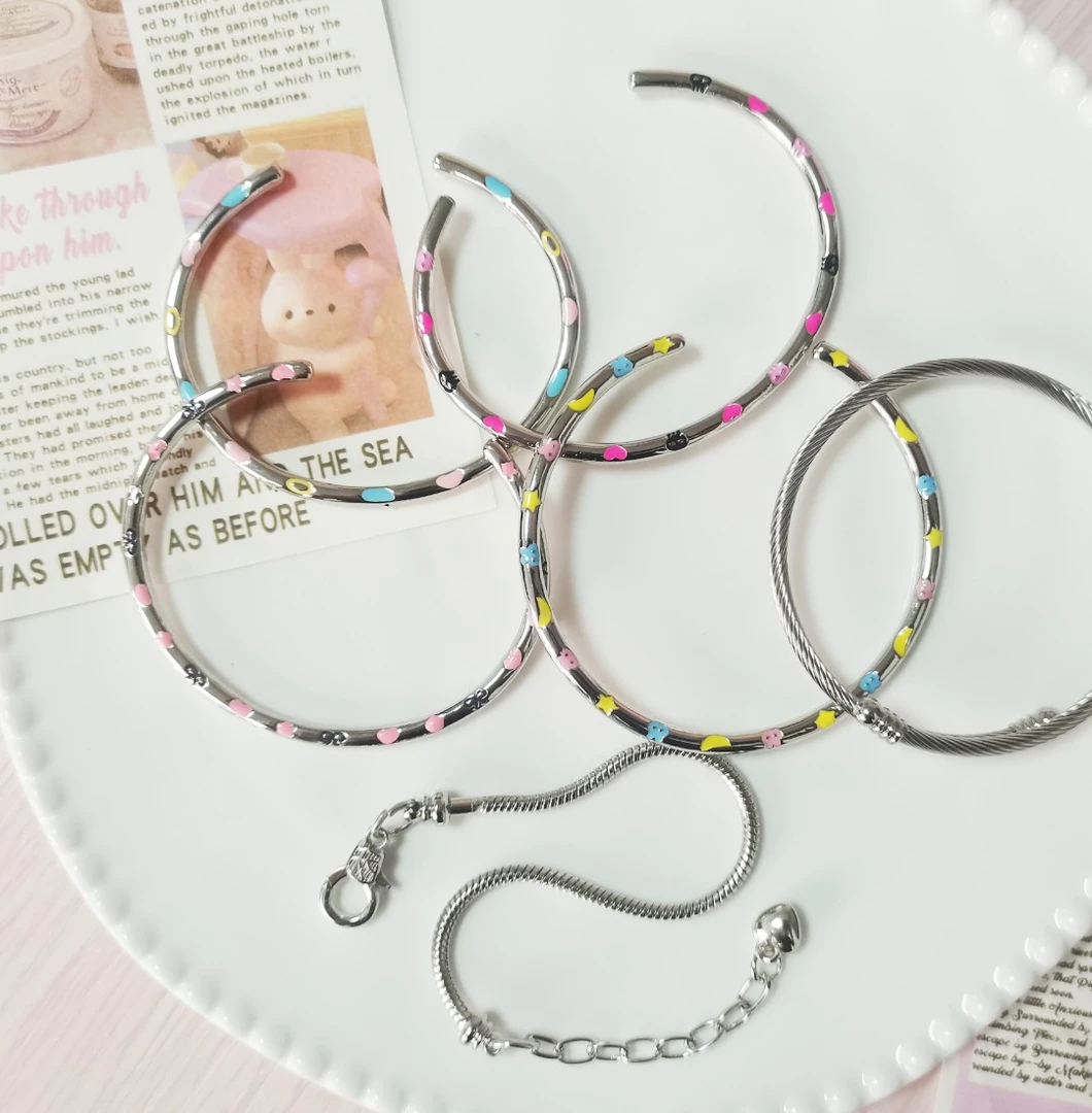 合金手镯 beads多巴胺卡通DIY手镯手链自选手工百搭简约ins甜美