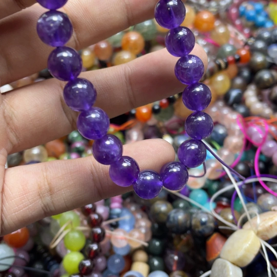 紫晶颈饰银S800镀金镶嵌