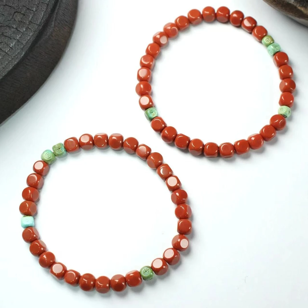 【壹芳珠宝*快乐魔方】天然南红设计手串5mm（多样性发货一件）