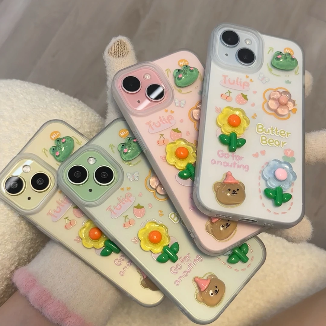 青蛙花适用iPhone12苹果15手机壳13promax创意14可爱11小众xs清新