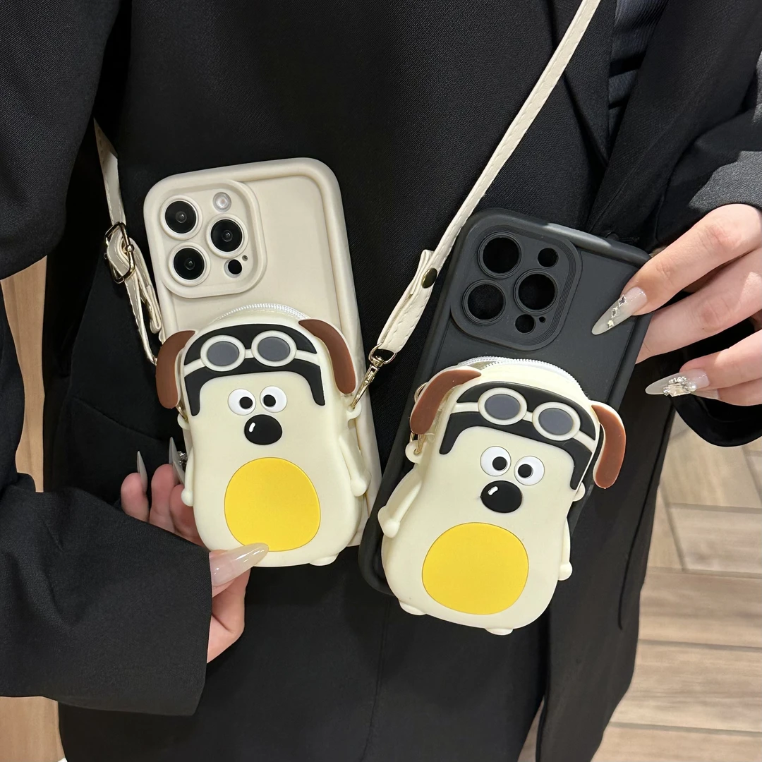 卡通小狗书包适用iPhone15苹果14promax手机壳12可爱13创意11小众