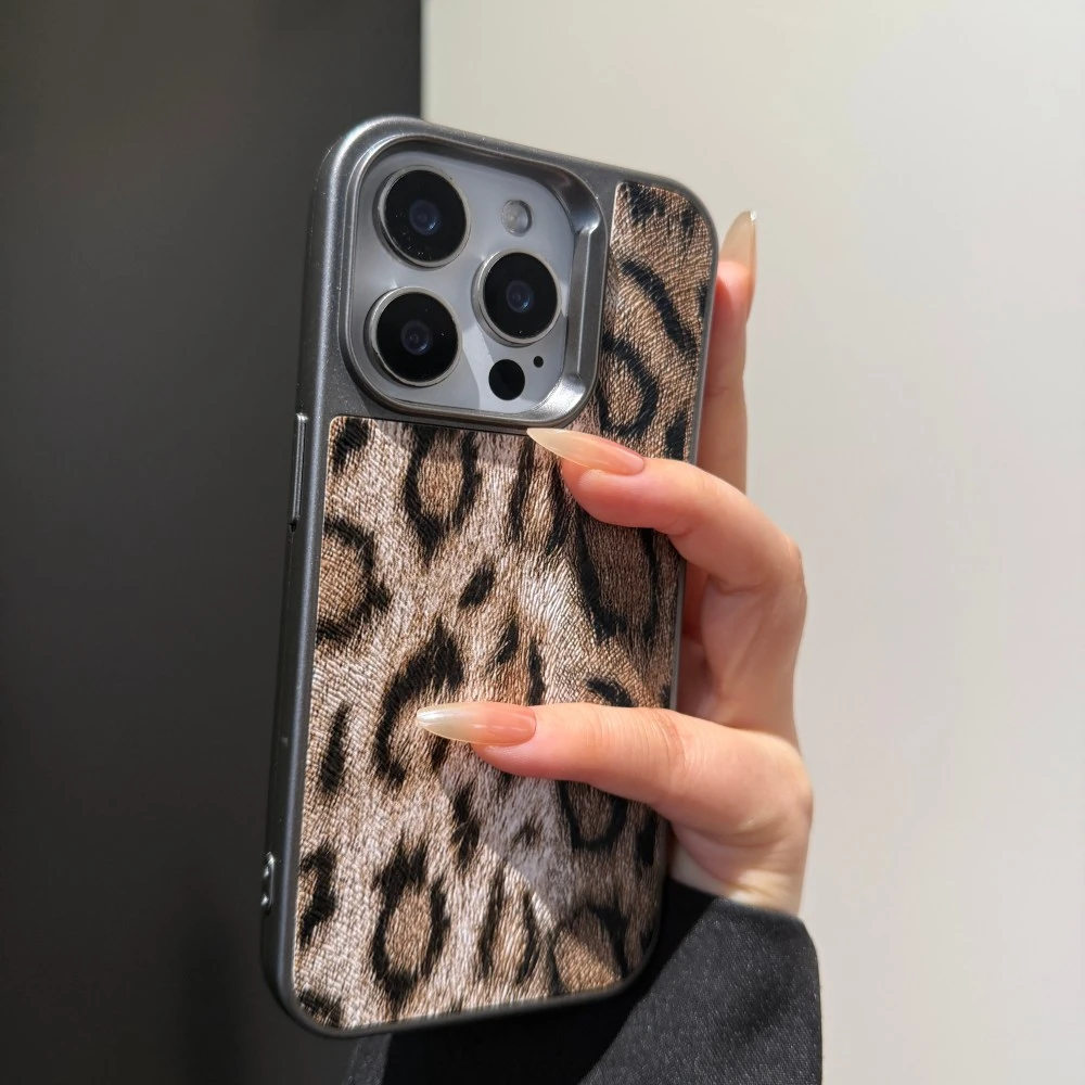 复古满屏豹纹适用苹果16promax手机壳小众iPhone15新款14个性13女