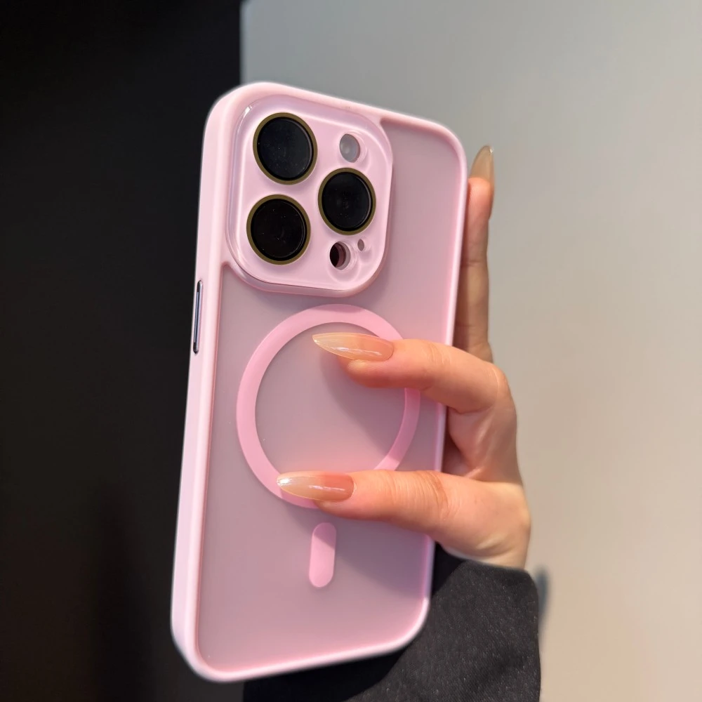 简约磨砂磁吸适用苹果16promax手机壳新款iPhone15高级14小众13女