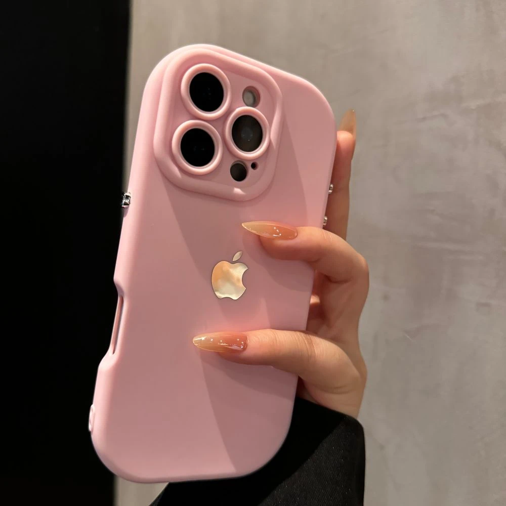 简约纯色小胖妹适用苹果17promax手机壳高级iPhone16创意15可爱14