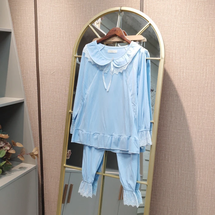 FA141孕妇蓝色月子服套装90-110
