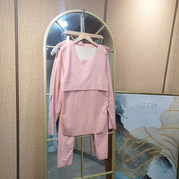 EY36孕妇粉色秋衣套装110-150