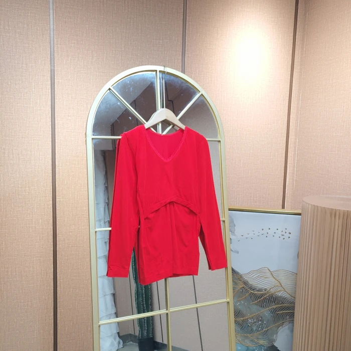 EM125孕妇红色秋上衣90-140