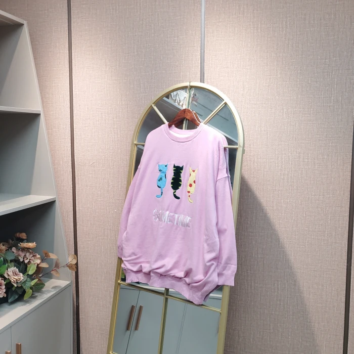 AD145孕妇粉色加绒上衣100-140