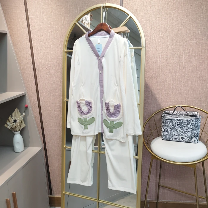 FD104孕妇杏色月子服套装M90-120L130XXL150