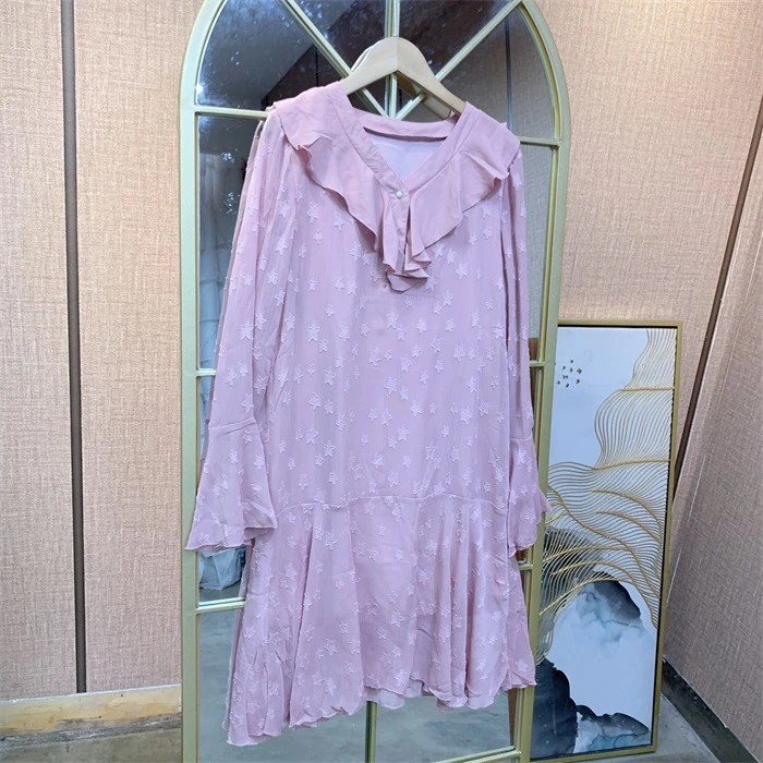 Y585粉色孕妇裙子   M80-110L120