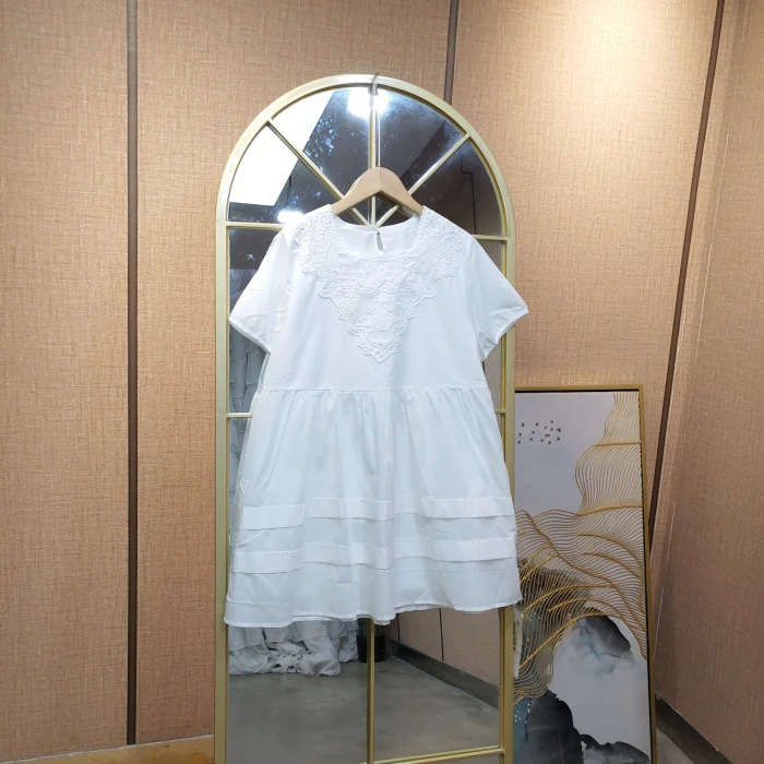CD23孕妇白色衣裙M90-120L130XL140XXL150