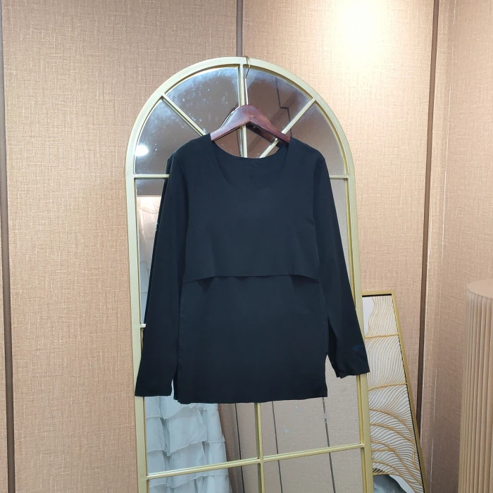 EU94孕妇黑色秋上衣XL110-140