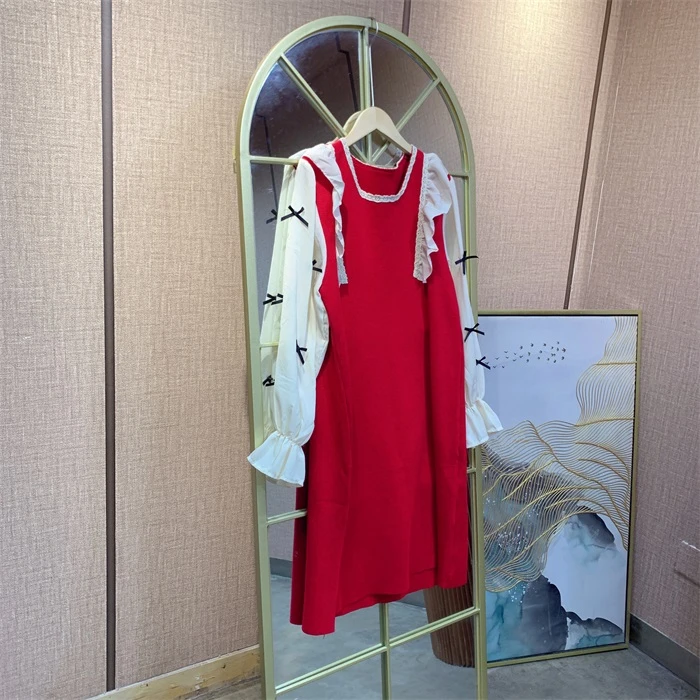 OO283红色孕妇裙子110-150  微染