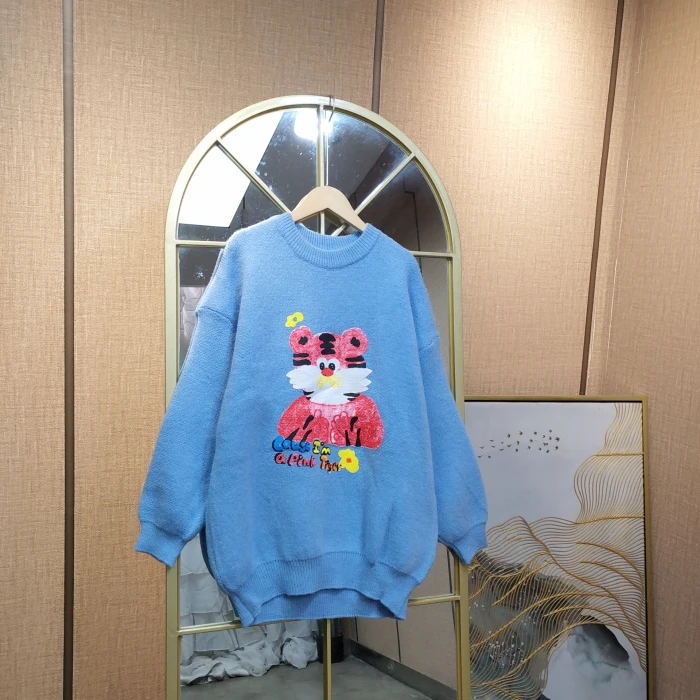 S336孕妇蓝色毛衣100-140