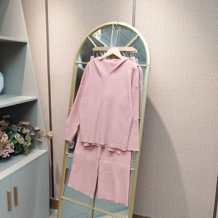 AG28孕妇粉色针织套装M90-120L130XL140