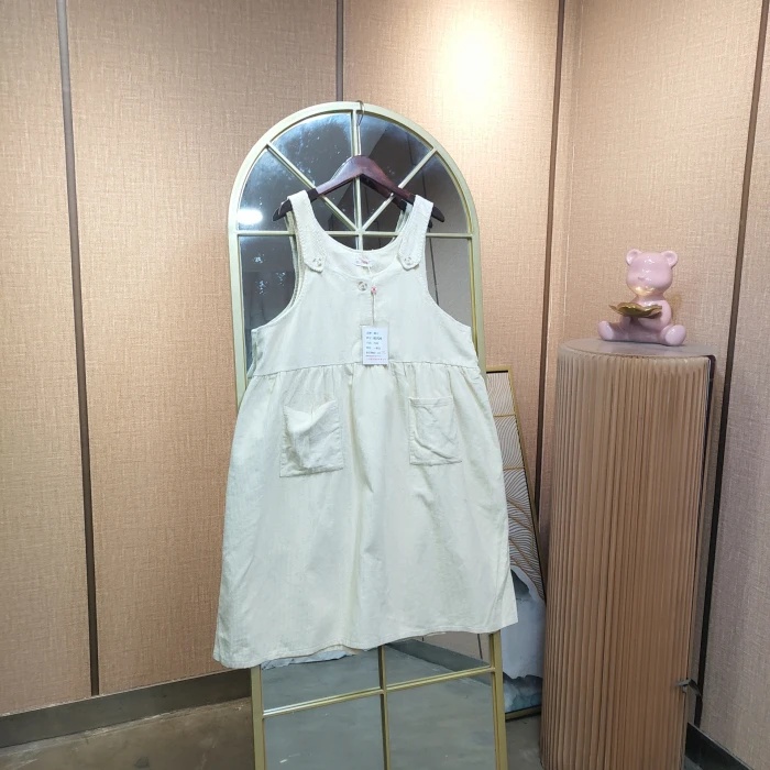 BK135孕妇杏色背带裙100-150