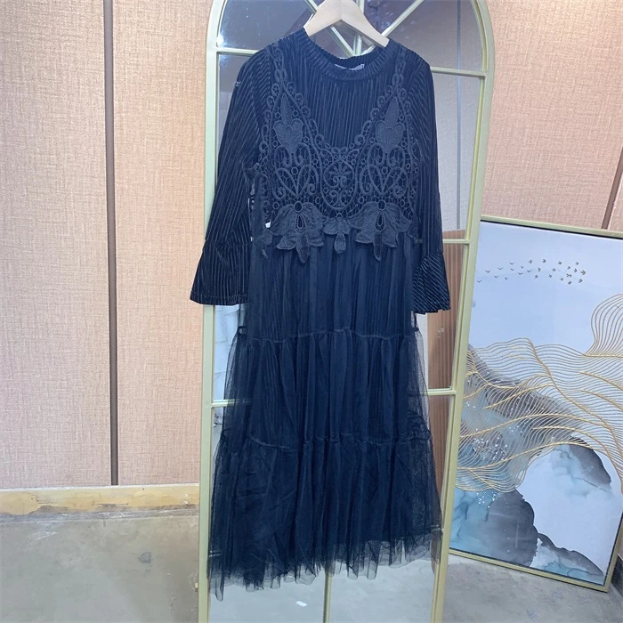 UU268黑色孕妇裙两件套  110