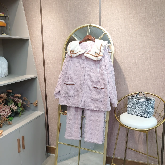 LE4孕妇粉色珊瑚绒月子服套装XL110-140XXL150