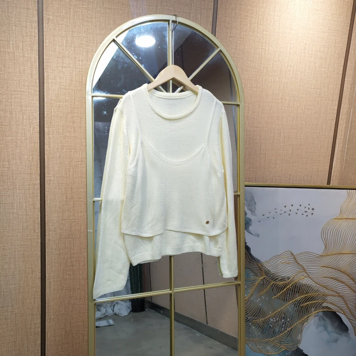 AC954孕妇杏色针织衫100-130