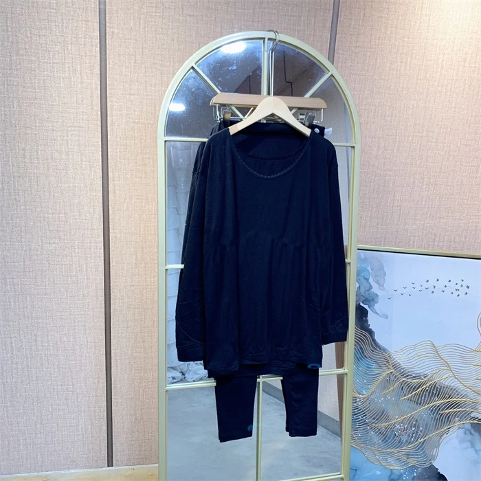 O236黑色孕妇打底两套100-160  无哺乳口