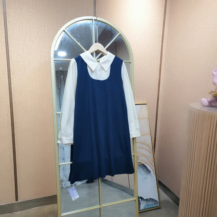 DZ189孕妇蓝色连衣裙100-130