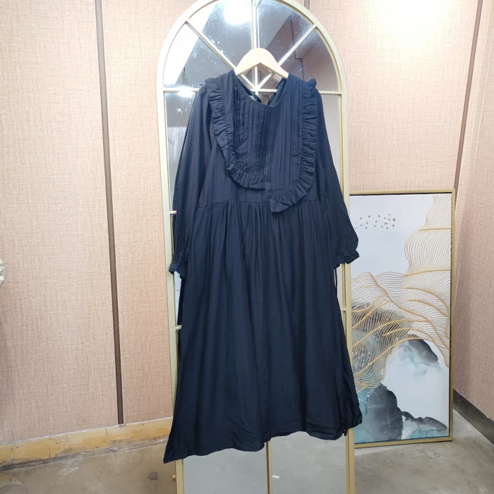 CE74孕妇黑色连衣裙L100-130