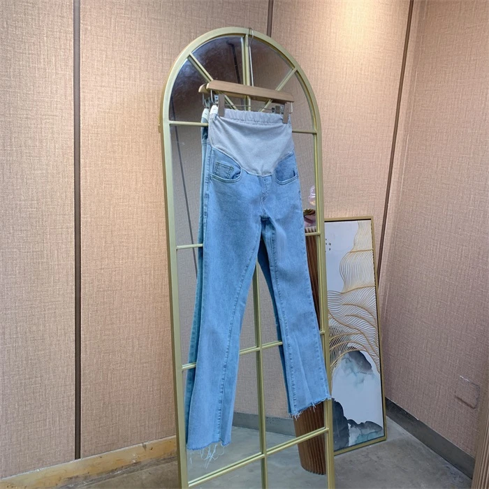 M038浅蓝色孕妇裤子  M90-120L130XL140XXL150