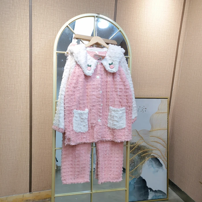 LE2孕妇粉色珊瑚绒月子服套装XL110-140XXL150