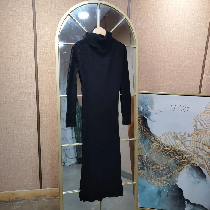 AD252孕妇黑色针织裙90-130