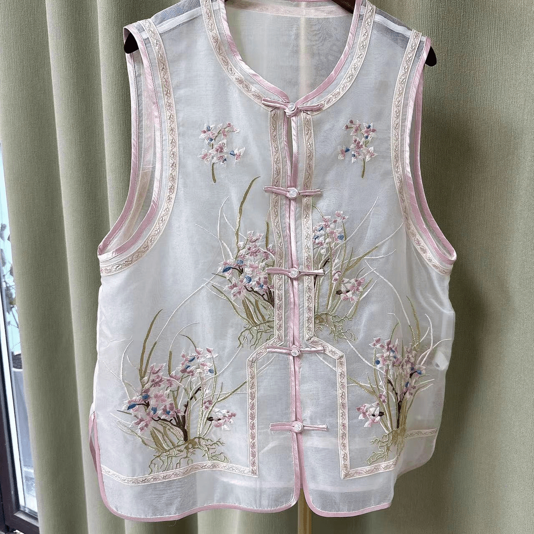 【绮兰】新中式绣花马甲背心