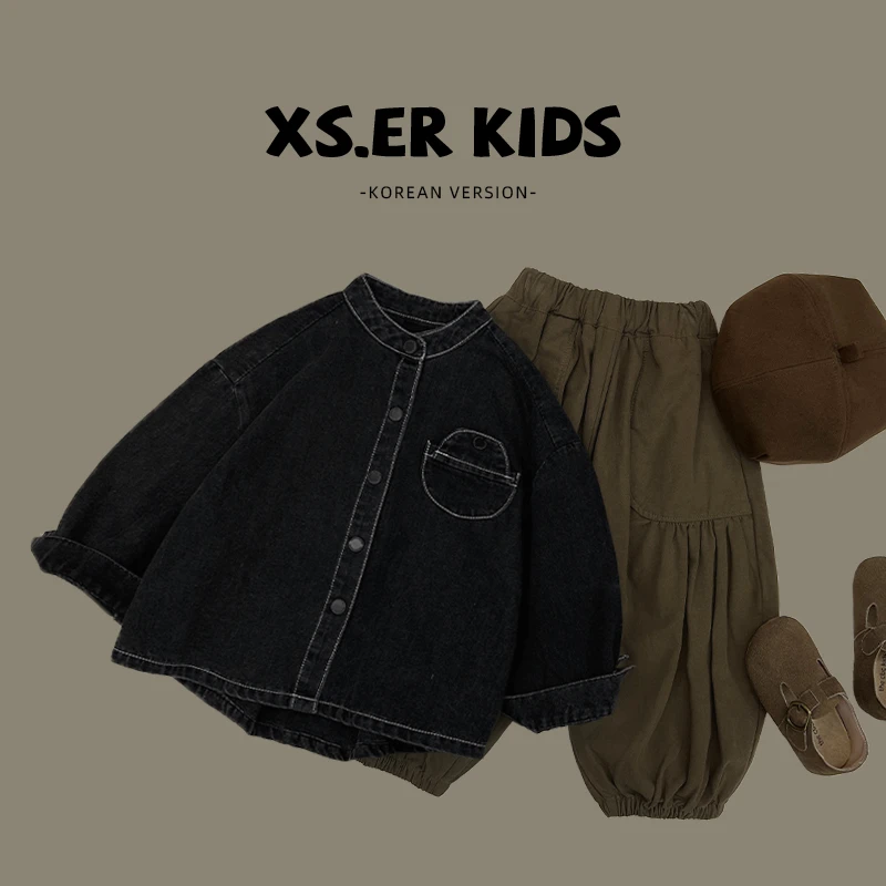 【小首尔】【现货】男童韩版复古秋季宽松牛仔外套潮HCM3258