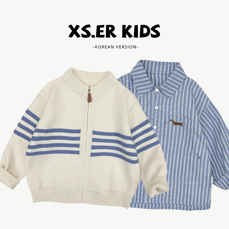 【小首尔】现货-男女童韩版潮流两件套秋季休闲帅气宽松套装ZH0551