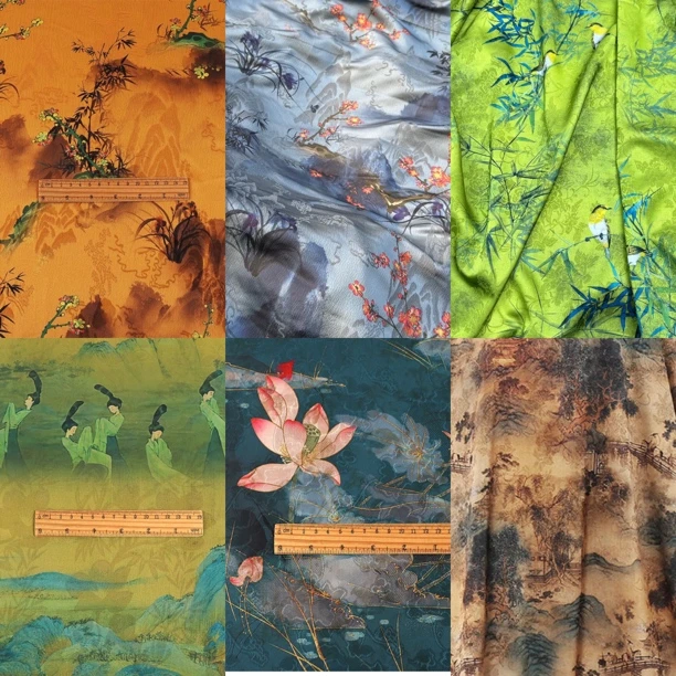 L全款【主播推荐】仿香云纱旗袍包包连衣裙面料