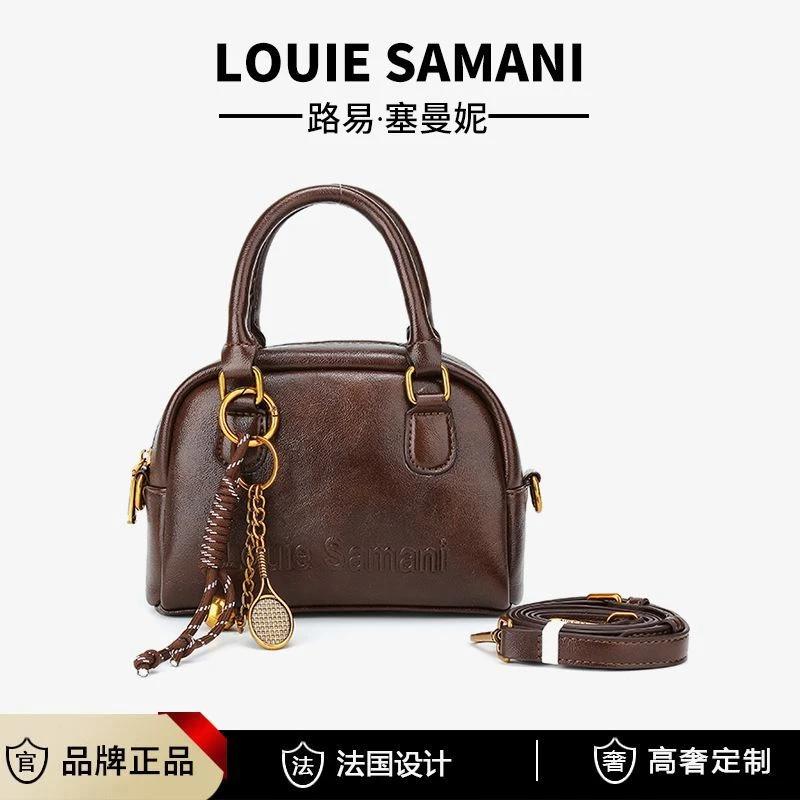 2024秋冬上新棒球包包（送挂件）油蜡皮波士顿单肩斜挎枕头包包