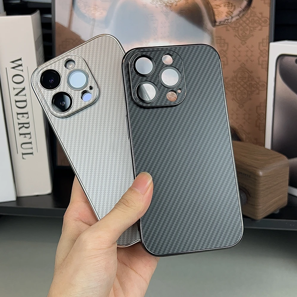 碳纤维纹苹果16promax手机壳超薄iPhone15/14/13/12磨砂防摔磁吸