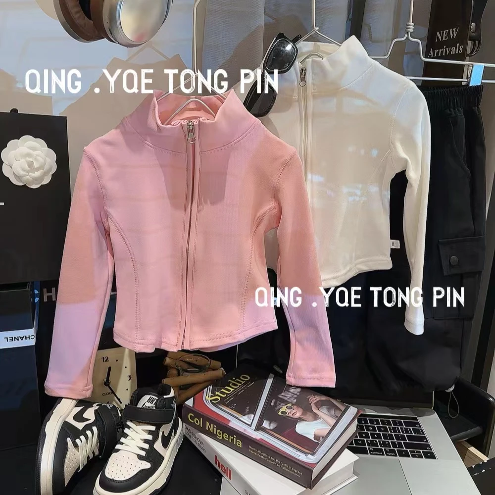 郝叔修身女童瑜伽服秋春装花滑训练服儿童上衣外套秋M