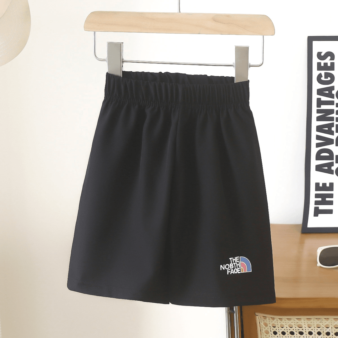 儿童速干短裤男休闲五分裤运动时尚百搭夏季黑色大童