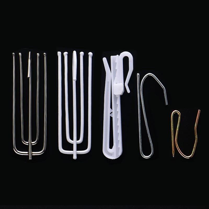 窗帘挂钩钩子滑道配件布带钩塑料s勾免打孔窗帘钩扣环轨道固定器