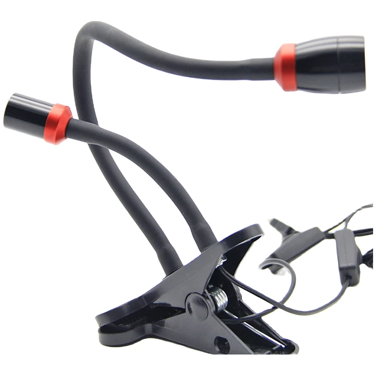 瑞欧姆22款筏钓照稍灯可调光圈明暗带固定夹垂钓黄光合金传统双头