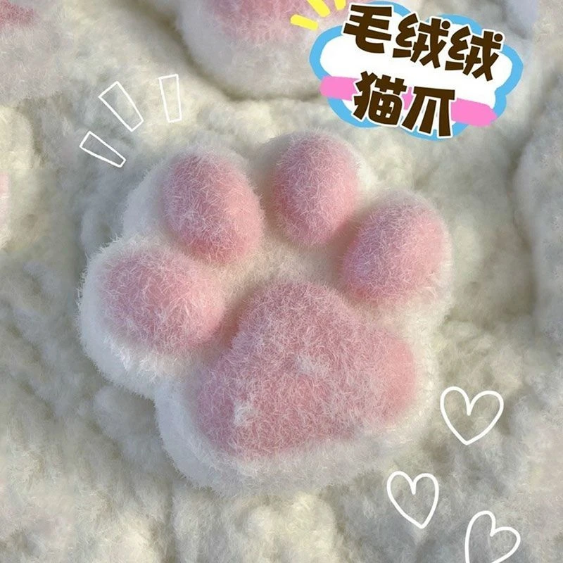 包邮新款猫爪子捏捏乐毛绒植绒大号成品烂泥手感超软解压捏捏玩具