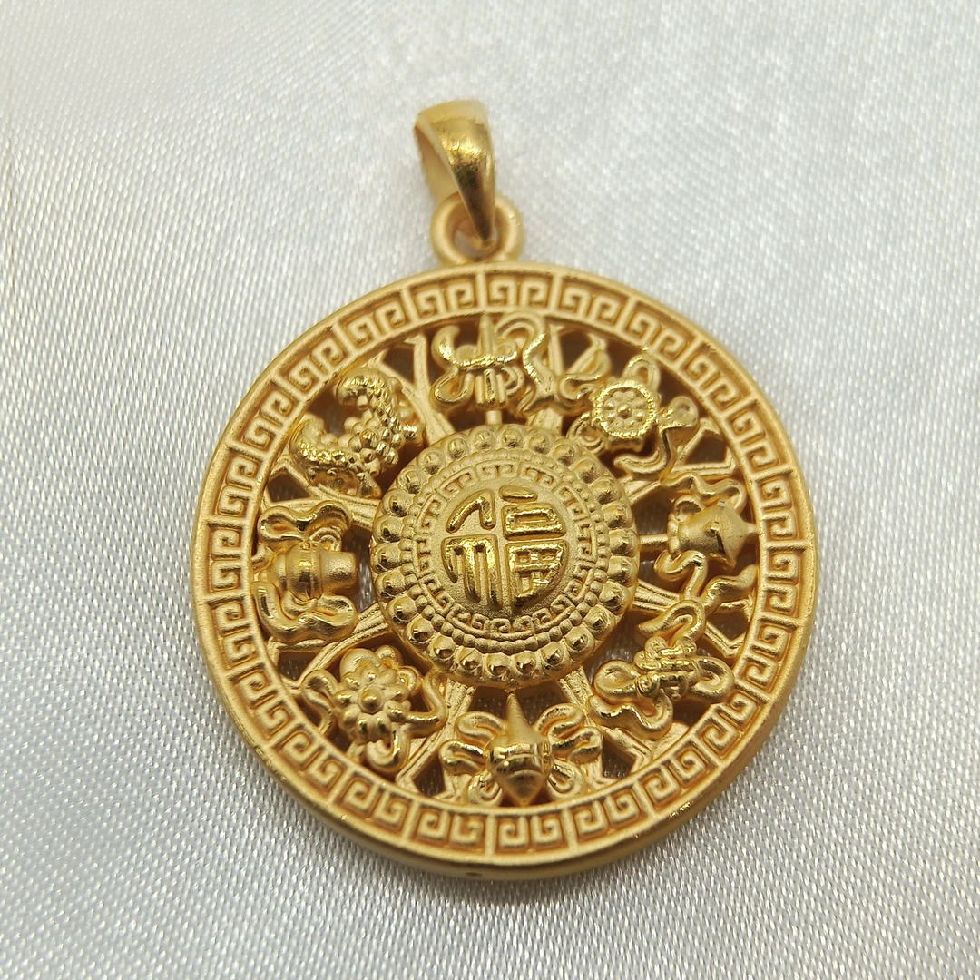 足金饰品/八宝罗盘瓜子扣/5.04/A121053-5.04/h