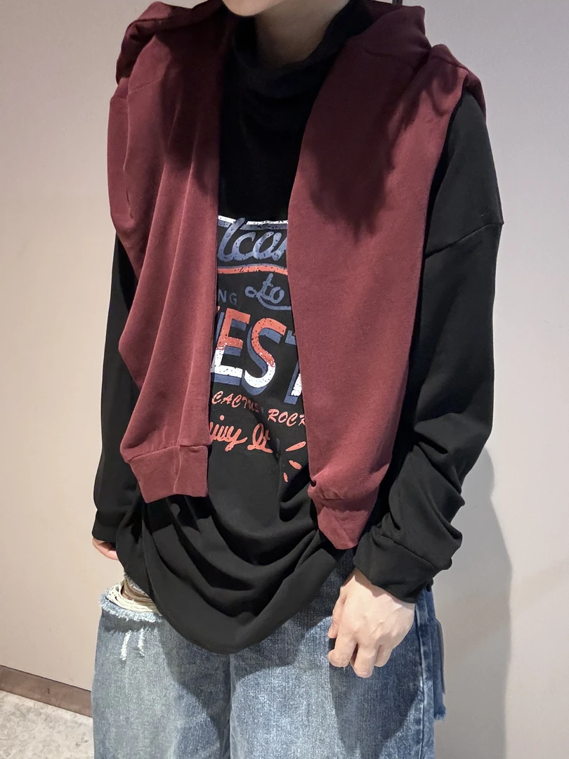 2024秋冬季新款韩版女装圆领套头字母图案休闲宽松大版长袖T恤潮