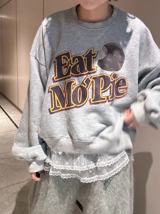 韩版字母红色卫衣