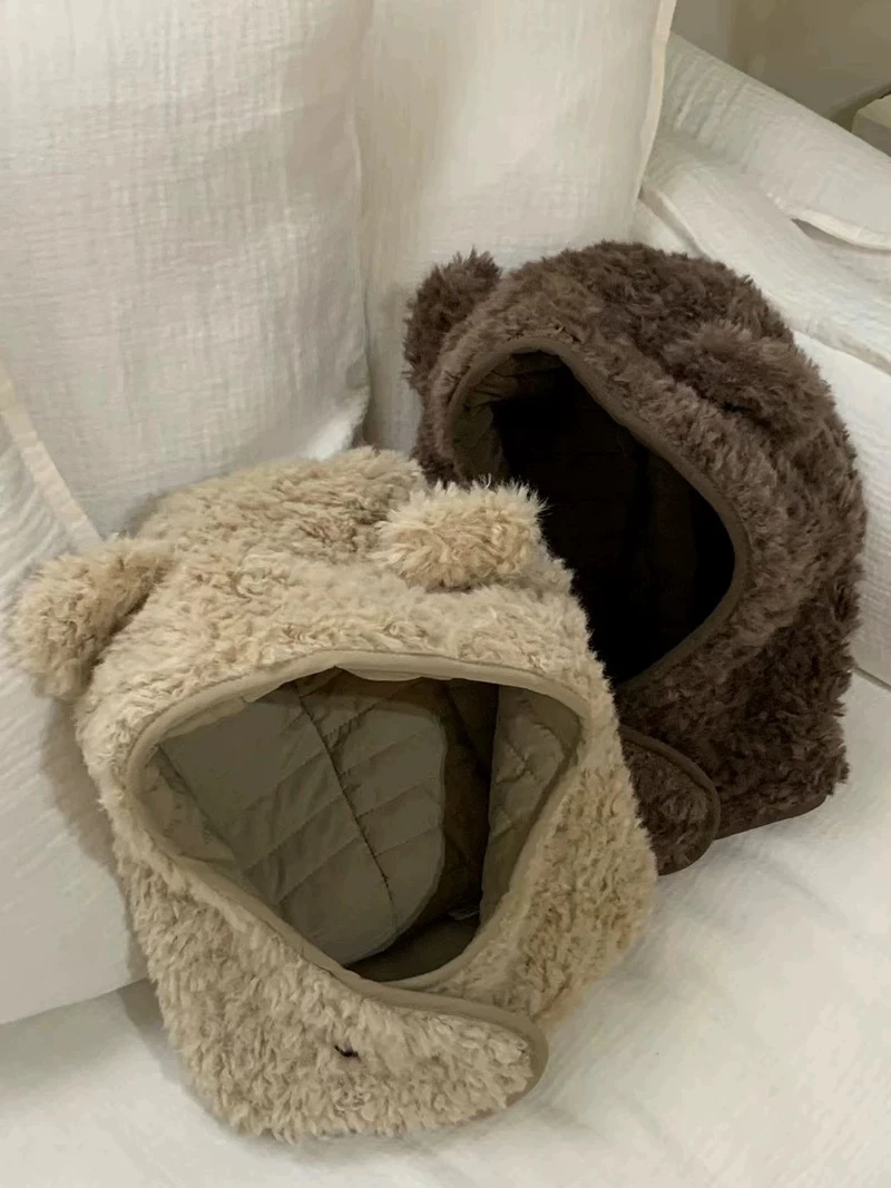 韩版耳朵毛毛帽可爱