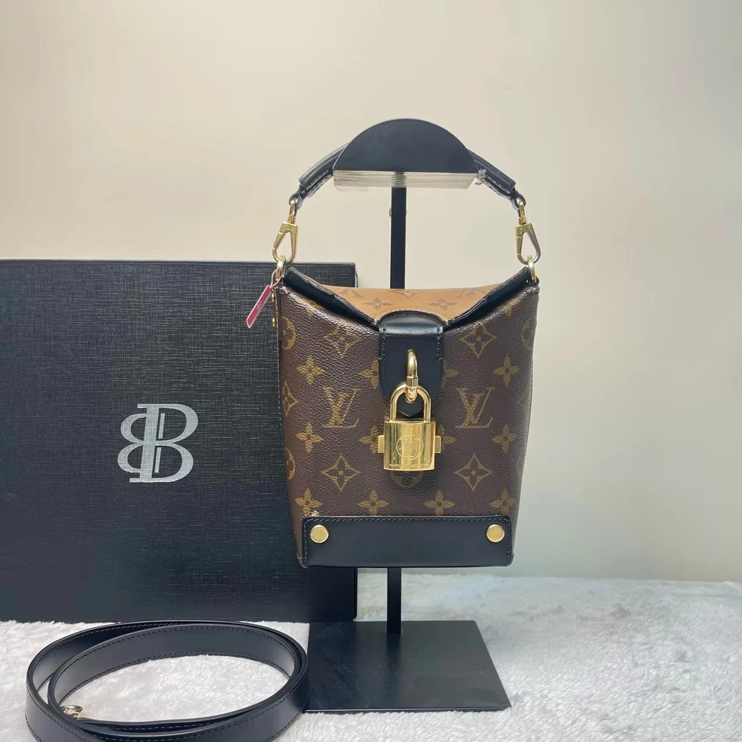 95新 LouisVuitton/路易威登 老花拼色锁头薯条包/330550