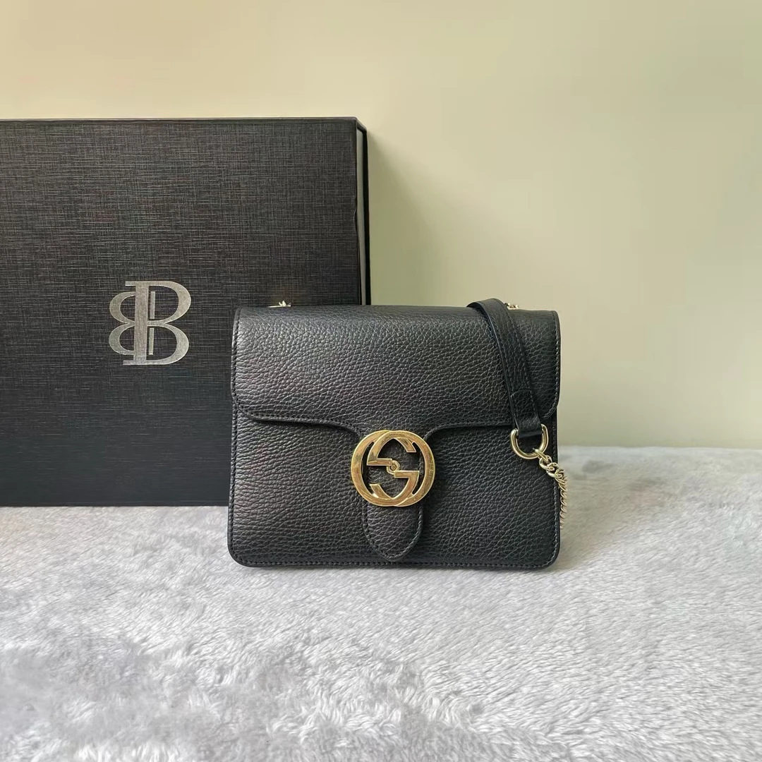 95新 GUCCI/古驰 双G链条单肩风琴/330534