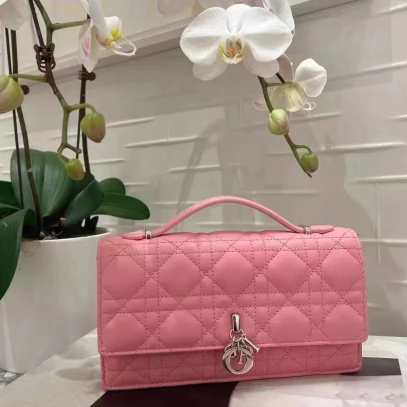 95新 DIOR/迪奥 粉色 Miss Dior mini bag 链条包/