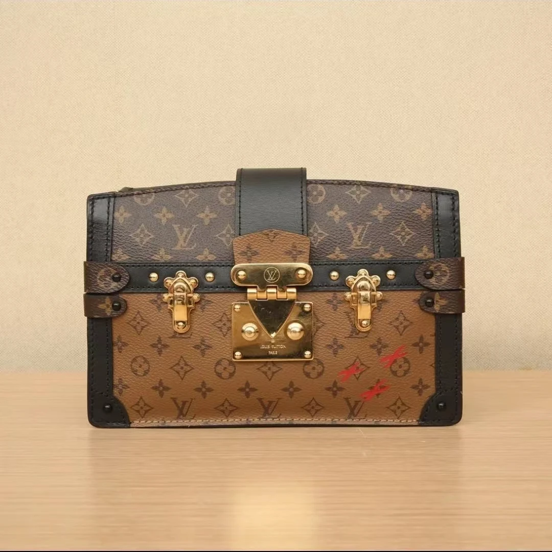 95新 LouisVuitton/路易威登 焦糖色软盒子包/330783