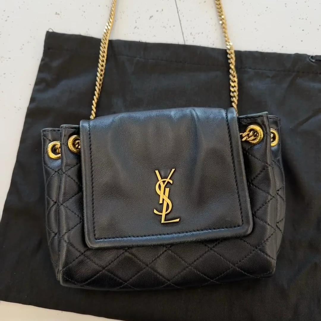 95新 YSL/圣罗兰 黑金洛丽塔/330273